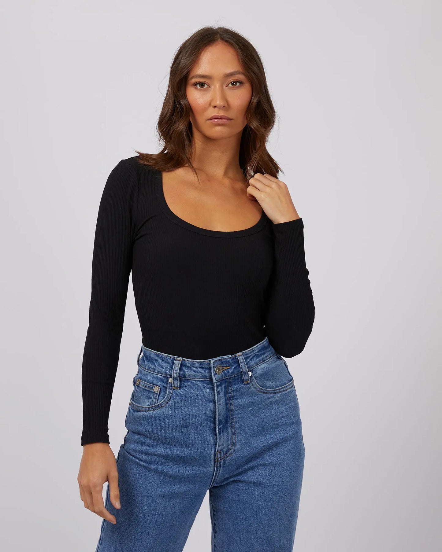 Hazel Long Sleeve Tee - Black & White Silent Theory