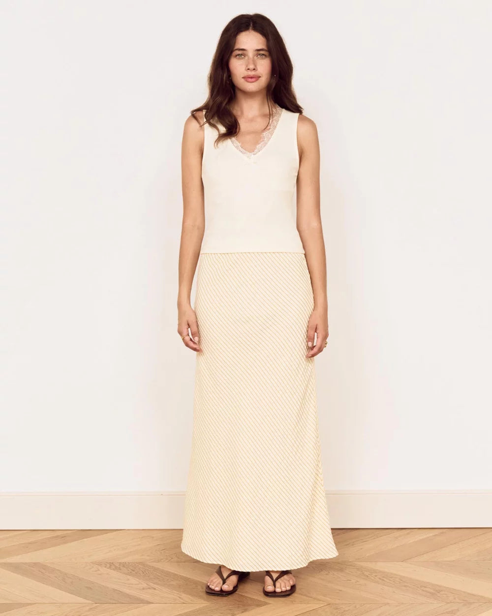 MINKPINK Asa Midi Skirt - Latte