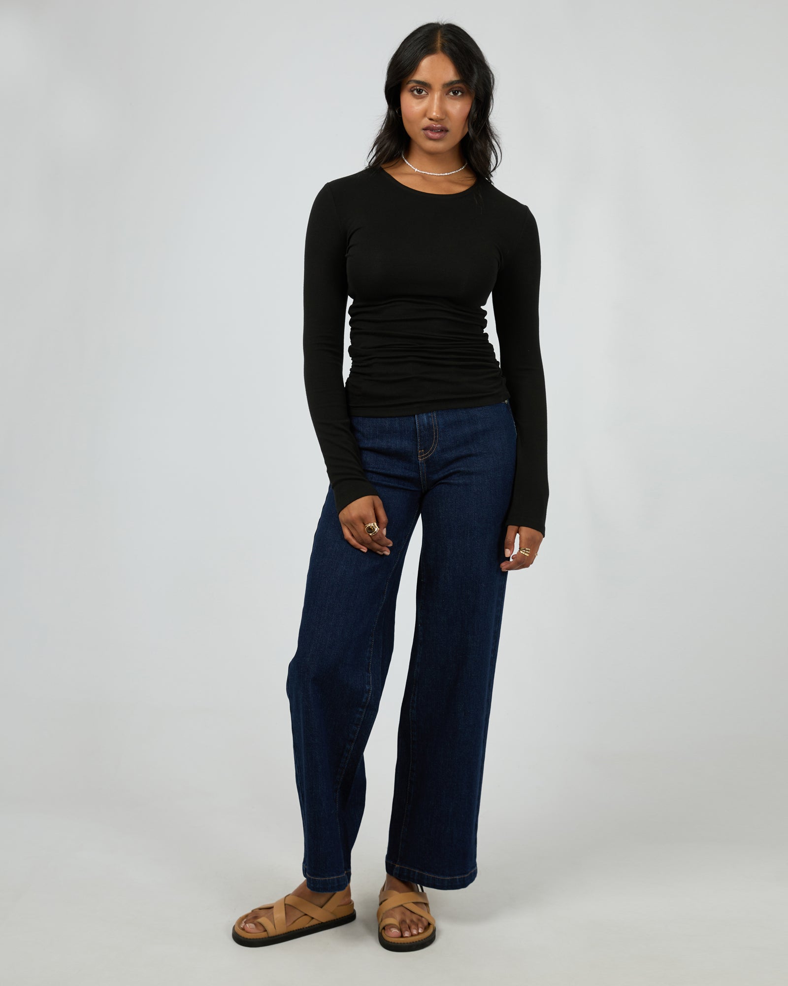 Kylie Long Sleeve Top Black All About Eve