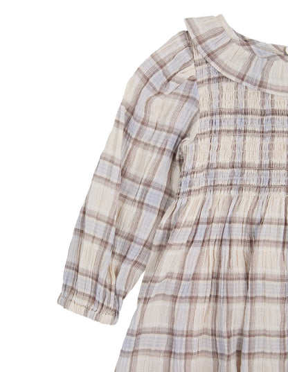 Plaid shirt with long sleeves on a white background