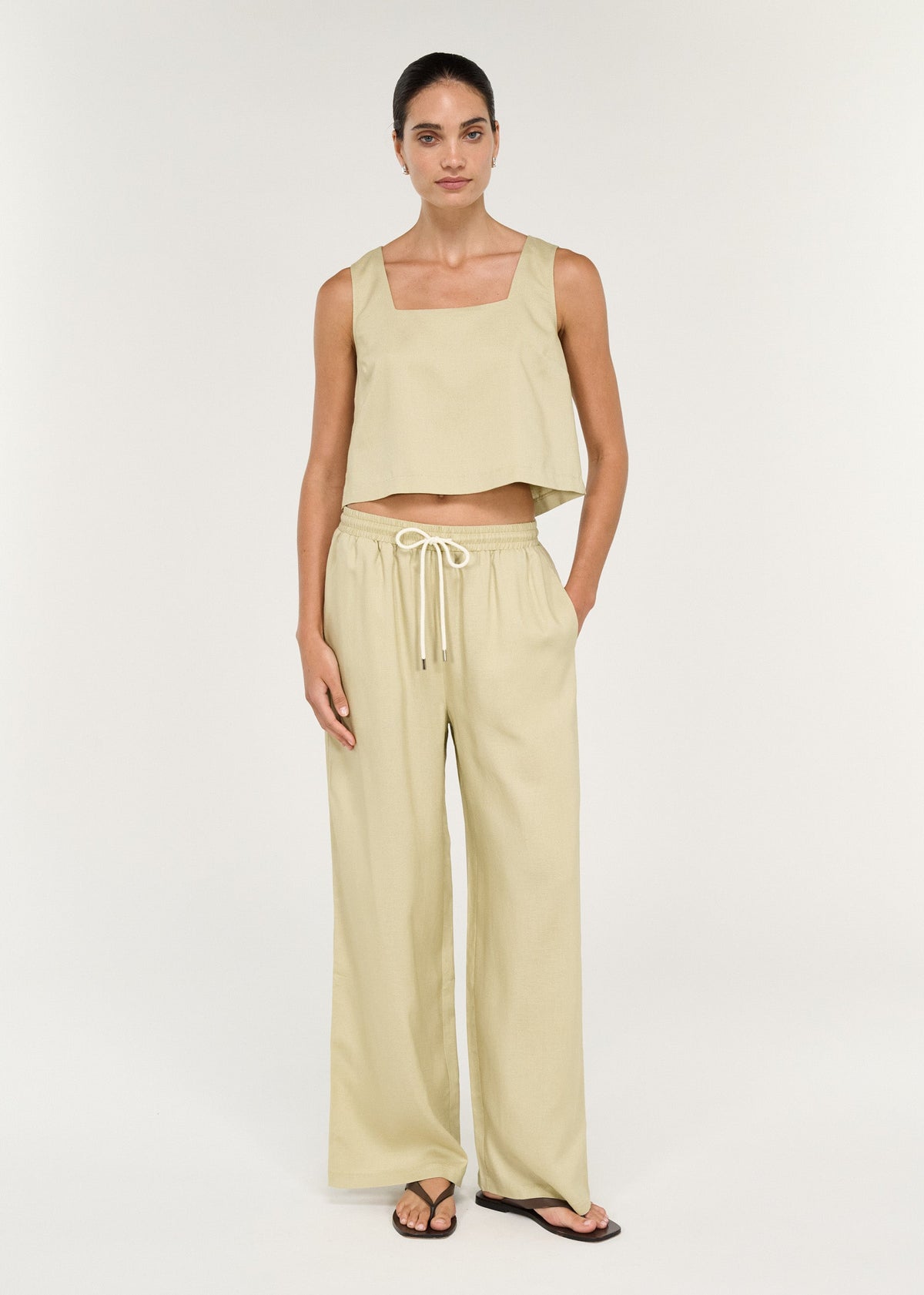 Lunel Top in Wasabi, front
