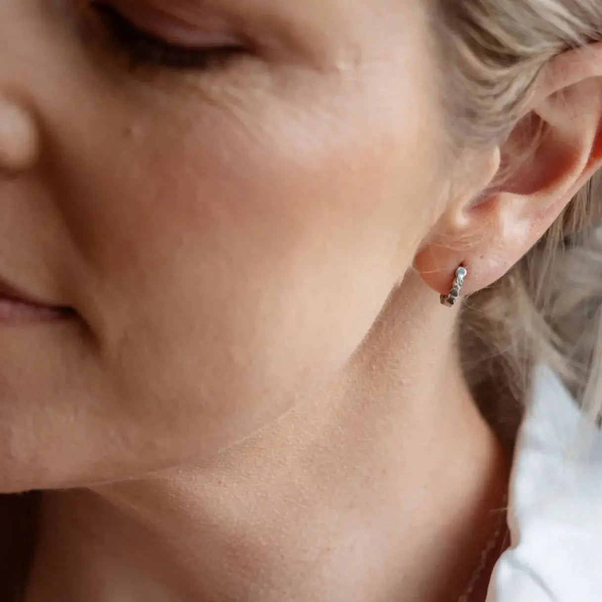 Mini Hex Hoop Earrings KatyB Jewellery
