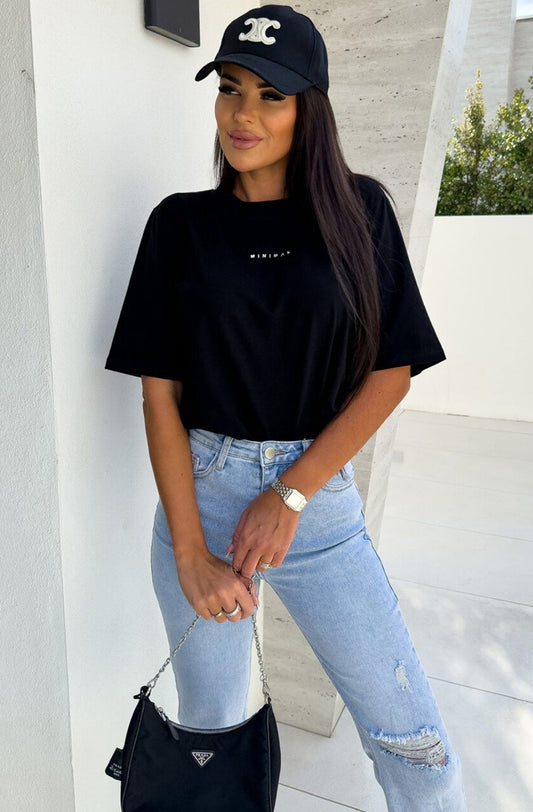 'Minimal' Graphic Print Oversized T-Shirt