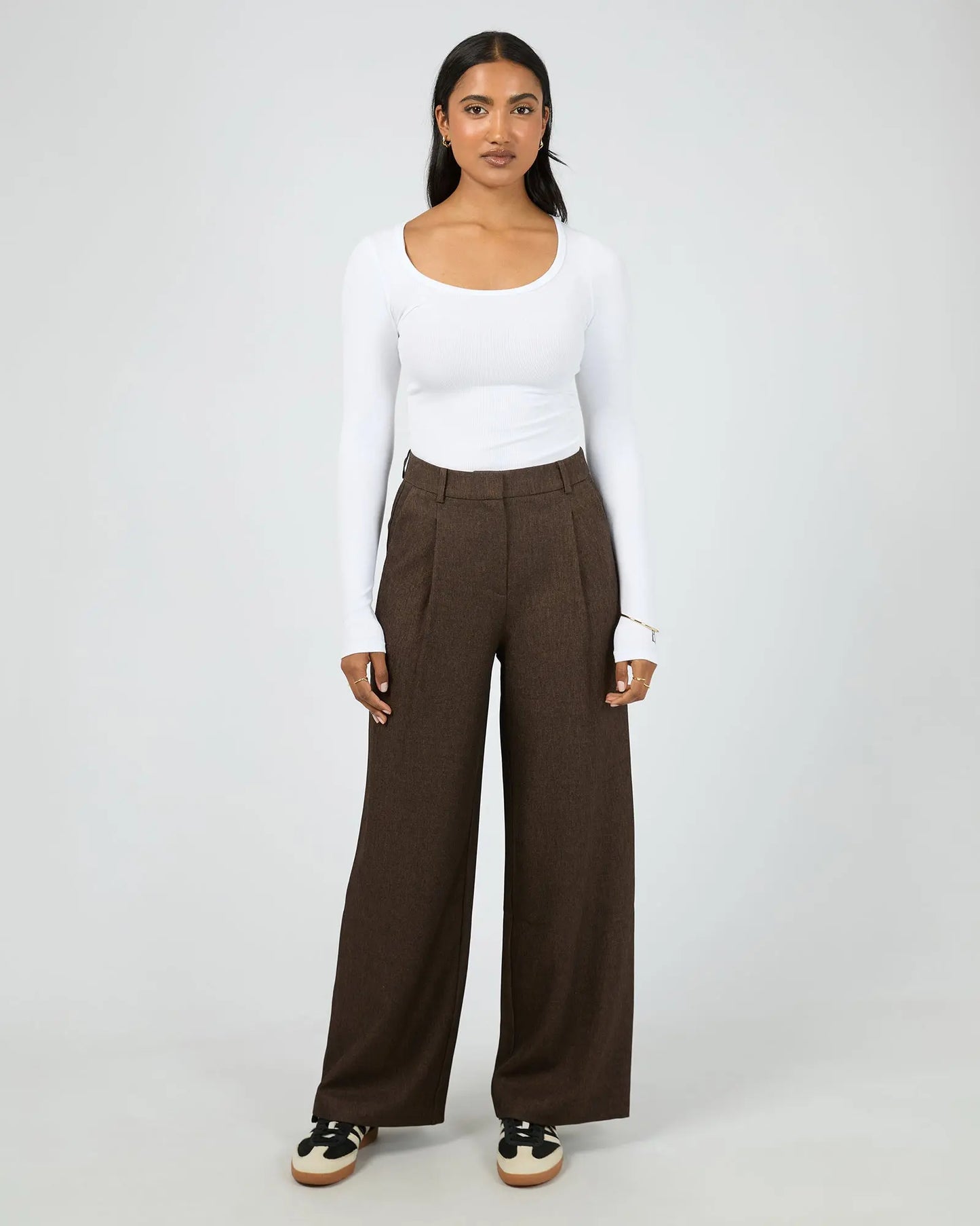 Romy Wide Leg Pant | Brown All About Eve