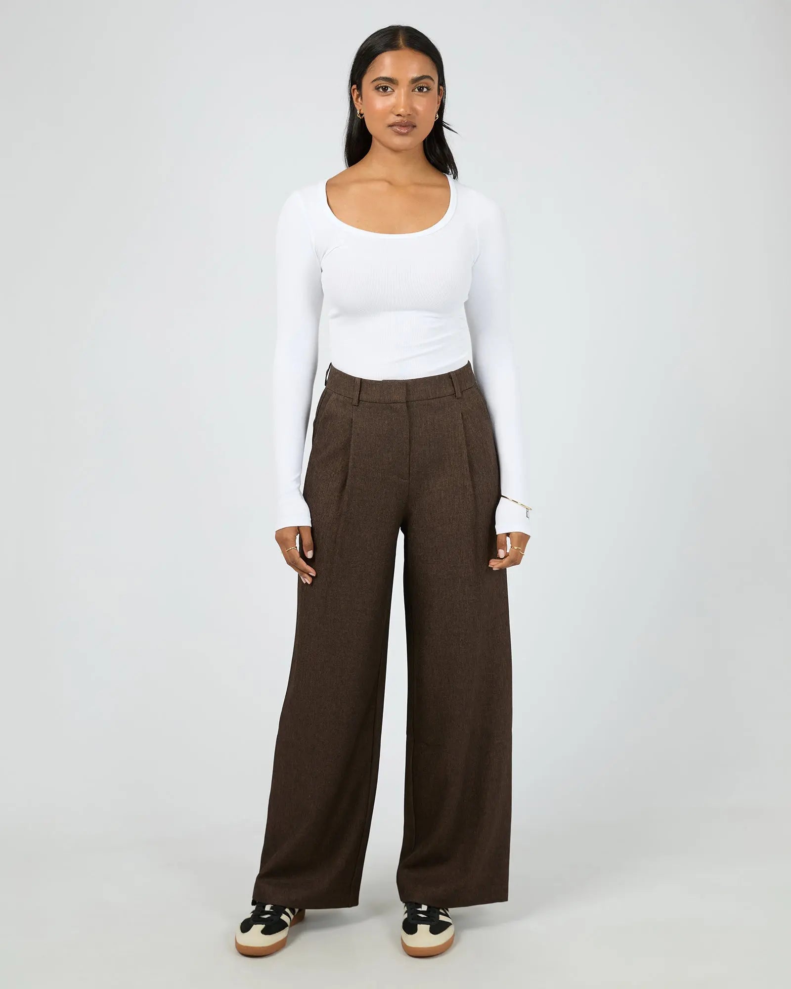 Romy Wide Leg Pant | Brown All About Eve