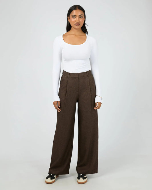 Romy Wide Leg Pant | Brown All About Eve