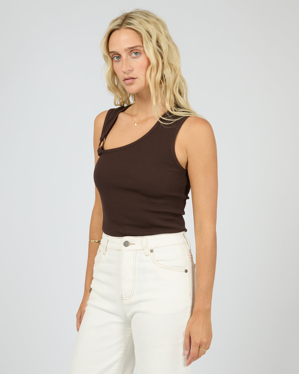 Willow Rib Tank - Brown All About Eve
